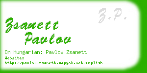 zsanett pavlov business card